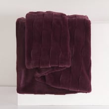 Basketweave Faux Fur Throw